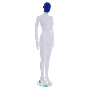 R355BP - Ladies Mannequin with Blue Pile Head - Front Right View