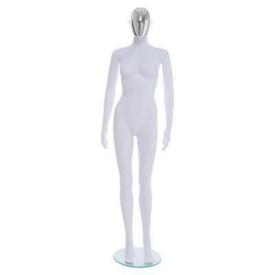 R355CH - Ladies Mannequin with Chrome Head - Front View