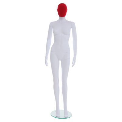 R355RP - Ladies Mannequin with Red Pile Head - Front View